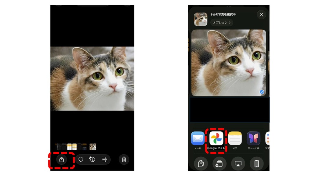 写真をGoogleフォトにアップロード